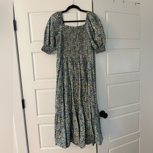 Floral Smocked Puff Sleeve Dress